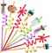 25 Reusable Art Painting Straws for Sip and Paint Brushes (pink, green,yellow, orange and sky blue) 10.5" x 0.23" x 0.23"